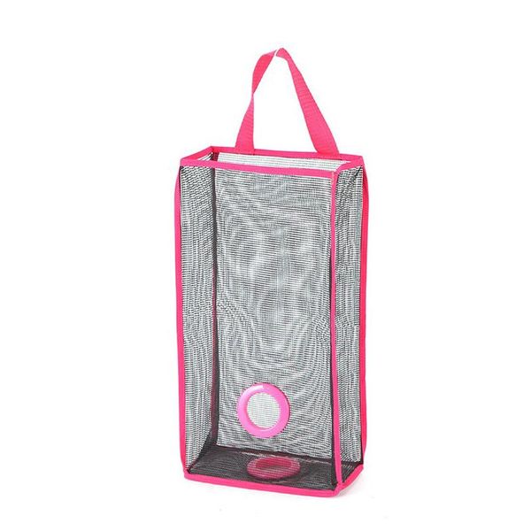 

storage bags 1pc garbage bag holder dispenser breathable mesh hanging wall mount plastic trash organizer household kitchen tools