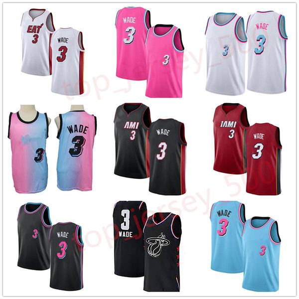 

2021-2022 stitched basketball jersey 3 dwyane wade, Black;red
