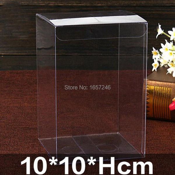 

gift wrap 10*10*hcm transparent waterproof clear pvc boxes gifts box party candy jewelry packaging wedding favor sweet supplies