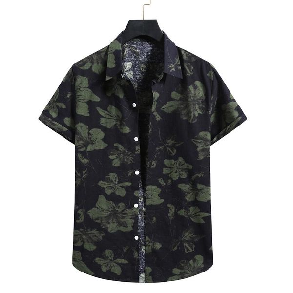 

men's casual shirts 2021 hawaiian beach wind fashion trend shirt summer, White;black