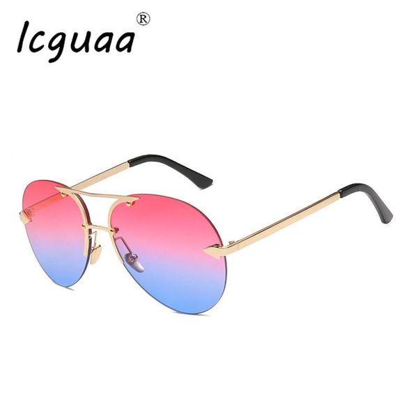 

sunglasses fashion oval metal arrow optical gradient blue pink gafas de sol Ã³culos masculino, White;black