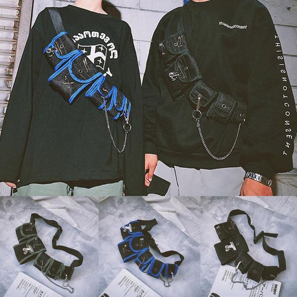 

waist bag female belt multifunctional canvas crossbody multiple pockets chest fanny pack mobile phone bags