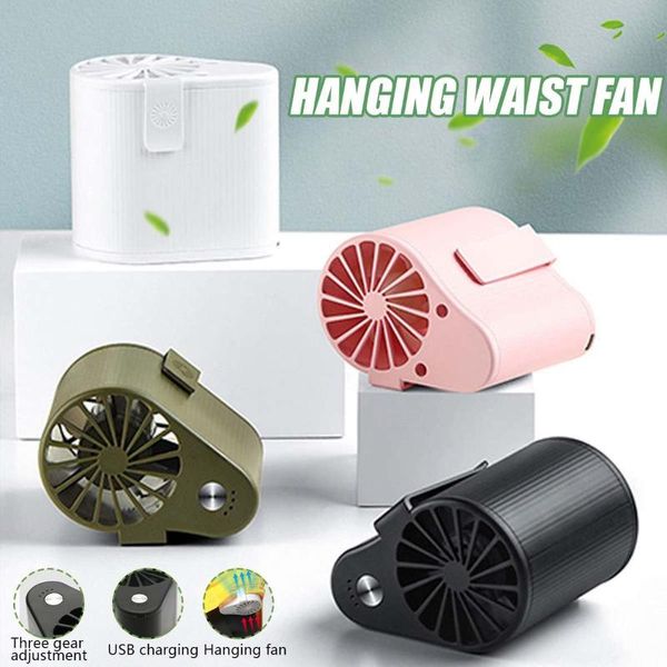 

electric fans air conditioning cooler usb waist fan mobile portable mini black for outdoor hanging with ice face towel home