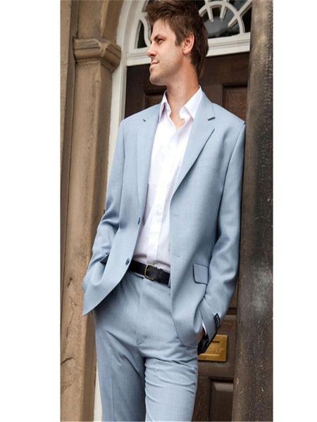 

notch lapel sky bule men suits two buttons fashion tuxedos slim fit custom suits(jacket+pant) men's & blazers, White;black