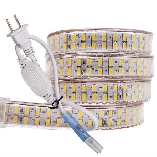 

240leds/m double row led strip light 110v smd 5730 flexible tape 5630 1m 2m 5m 10m 20m 50m 100m + power us plug strips