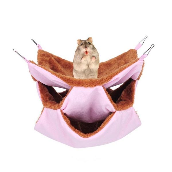 

small animal supplies cages hamster hanging three-layer thick plush warm hammock sleeping bag nest 30 * 30cm green
