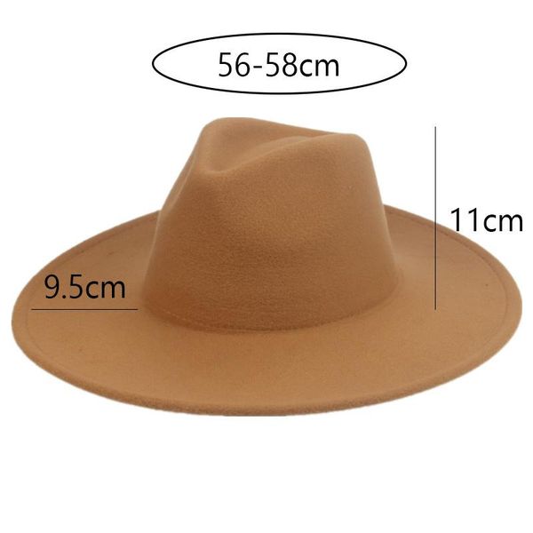 

wide brim hats women's hat fedoras big 9.5cm panama classic jazz men caps cowboy street dance white black felt sombreros de mujer, Blue;gray