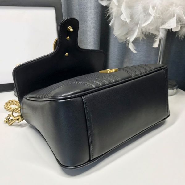 

crossbody marmont shoulder flap cowhide fashion women handbag purse clutch bag detachable chain