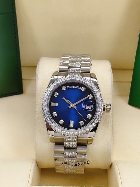 

2022 luxury 41mm 36mm diamond watches mens automatic movement mechanical men's wristwatches or fashion designer montre women watchs wat, Slivery;brown