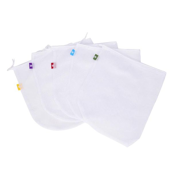 

hanging baskets 5pcs mesh cloth bundle pocket green fruit and vegetable storage bag home kitchen 30*36cm