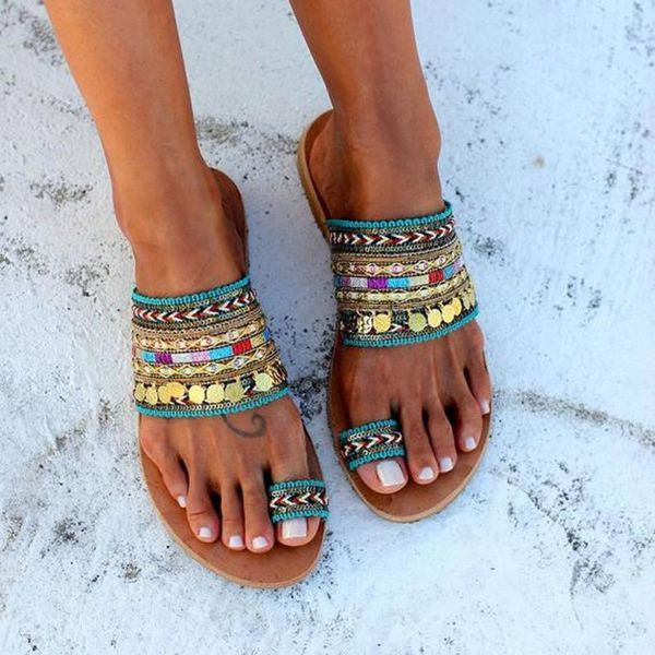

slippers women summer shoes boho artisanal flat sandals ladies handmade greek style flip flop sandalia feminina, Black