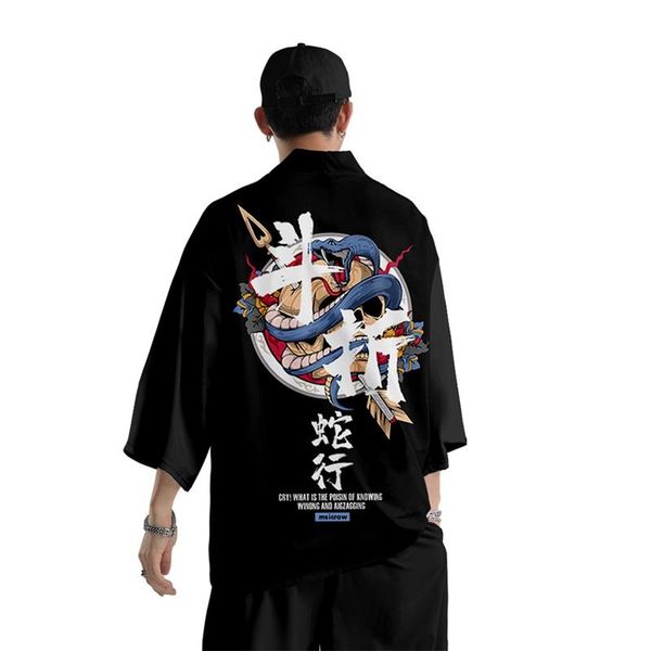 

ethnic clothing fashion harajuku japanese kimono 2021 chinese opera print cardigan men shirt haori obi asian clothes samurai yukata 12821, Red