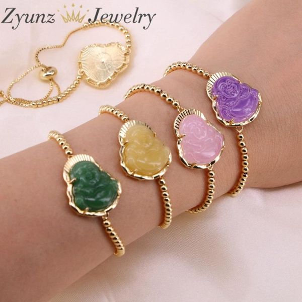 

beaded, strands 5pcs, charm buddha bracelet, crystal quartz stone bracelet for woman, gold bead chain unique gift women, Black