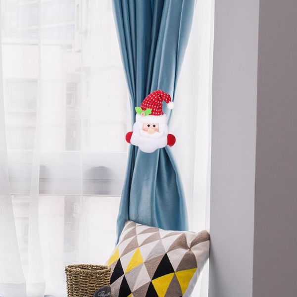 

christmas decorations cute ornaments creative snowman curtain hold santa claus buckle elk tie rope window