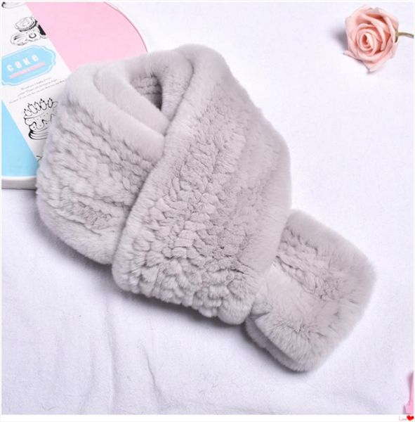 

hats, scarves & gloves sets rex hair lady scarf real soft double-sided thickened warm and fashionable, Blue;gray