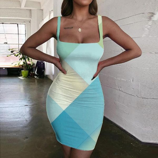 

casual dresses giyu brand colorful women gradient halter sleeveless art bodycon dress harajuku ladies womens clothing party, Black;gray