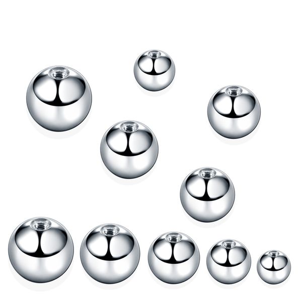 

100pcs/lot steel nipple piercing balls for earrings nose ring eyebrow boule piercing screw replacement attachments rings, Silver
