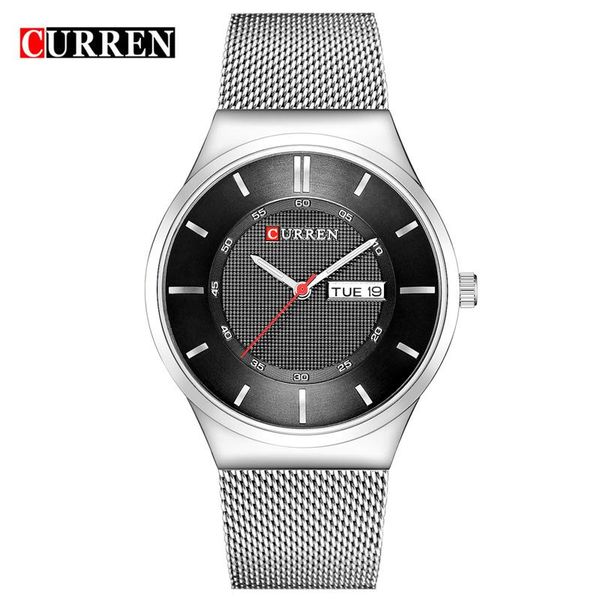 

clearance sale mens watches curren unique sports watch men's quartz date clock waterproof wrist relogio wristwatches, Slivery;brown