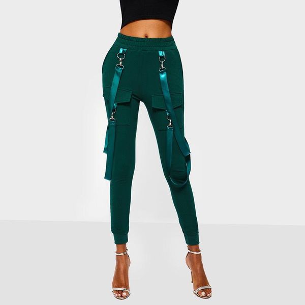 

women's pants & capris women cargo streetwear autumn winter casual joggers trousers suspenders skinny hipster girl punk rock sweatpants, Black;white