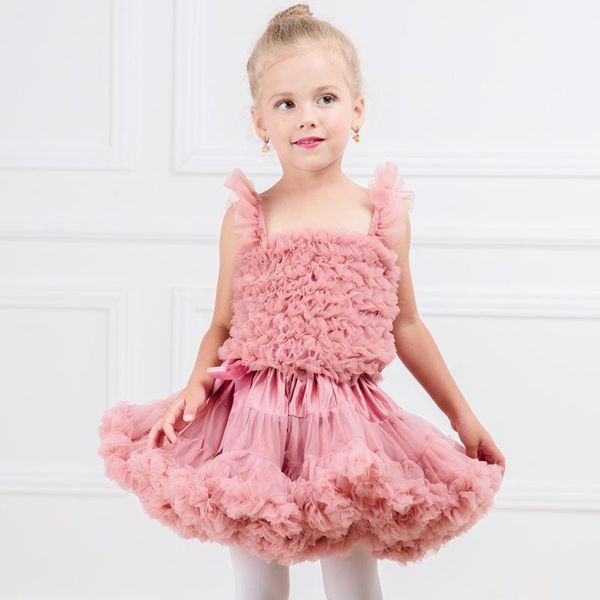 

skirts fluffy children ballet kids pettiskirt baby girl girls tutu skirt princess tulle party dance ribbons bow, Blue