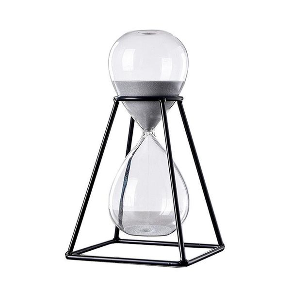 

other clocks & accessories modern art ornament sand clock metal hourglass timer 30 minutes glass timing creative office living room home dec