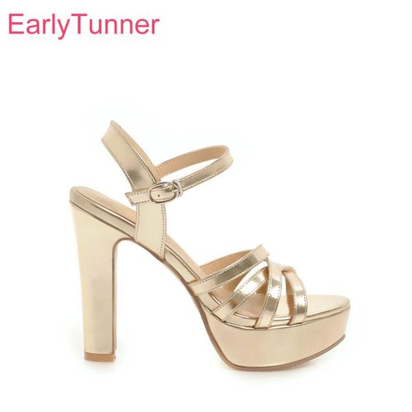 

brand summer black gold women platform wedding sandals super spike high heels lady shoes eh521 plus big size  43 dress