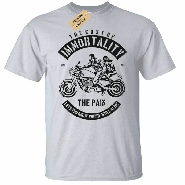 

immortality mens t-shirt biker rider pain, White;black