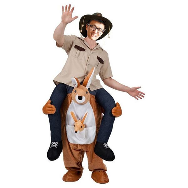 

mascot doll costume 160-190cm adults kids kangaroo carry me mascot magic pants outfit halloween costumes carnival party dress up suit, Red;yellow