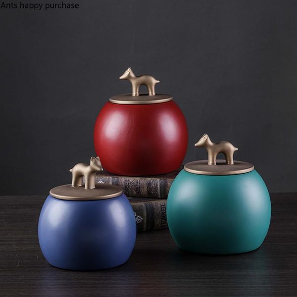 

storage bottles & jars ceramic jar children's room candy living bedroom home creative decoration small ornaments box