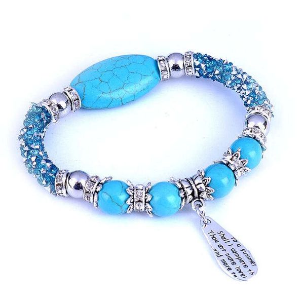 

women's round beads tibetan silver turquoise charm bracelets gstqb040 fashion gift national style women men's diy bracelet, Golden;silver