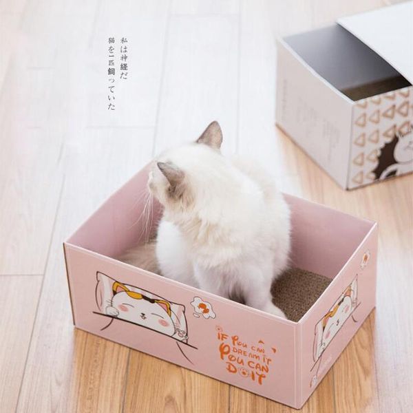 

kennels & pens cat bed wood box house with claw board breathable dog kennel cave foldable lovely pet for cats cama para