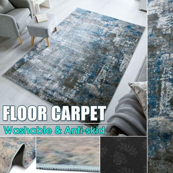 

carpets thick grey carpet tie dyeing plush soft for living room bedroom anti-slip floor mats water absorption rug