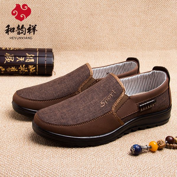 

wholesale spring and autumn slip-on old mens shoes lightweight mens shoes middle-aged and elderly mens casual old beijing cloth shoes, Black