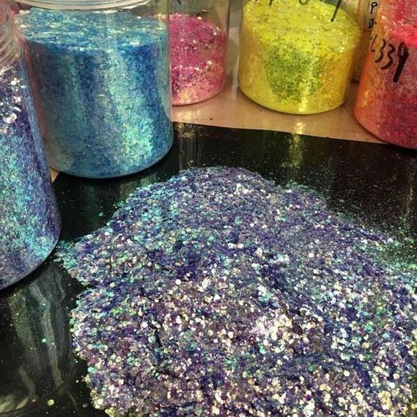 

nail glitter 50g/bag holo sequins mix hexagon sparkly flakes slices shape gradient tips 16colors, Silver;gold