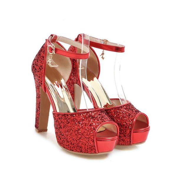 

dress shoes summer sandals open-toed women 12.5cm ultra high thick heels platform high-heeled fashion female, Black
