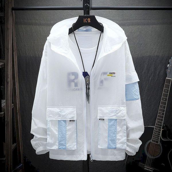 

men's jackets summer jacket men sun protection clothes slim casual korean printing handsome clothing vza4, Black;brown