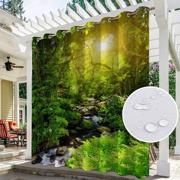 

curtain & drapes 3d printing waterproof outdoor rustproof grommet window for porch,pergola and sun room