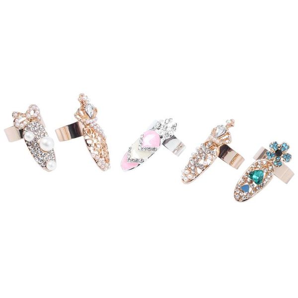 

nail art kits 12pcs/lot ring fashion jewelry butterfly glamour crown flower crystal finger decoration ladies rhinestone pro