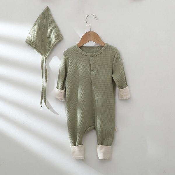 

spring new style cotton long sleeve bodysuit newborn toddler infant boy girl solid fashion baby romper 210413, Blue