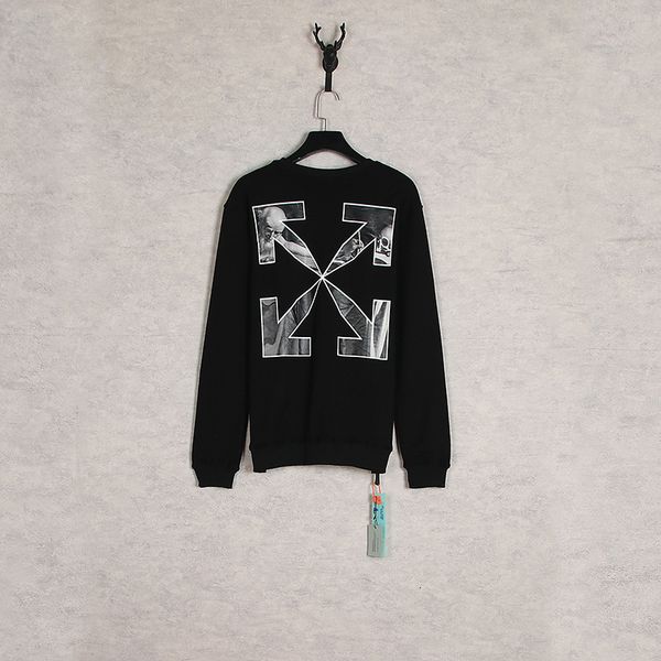 

2021 autumn and winter new high-quality off caravaggio black white oil painting arrow sweater