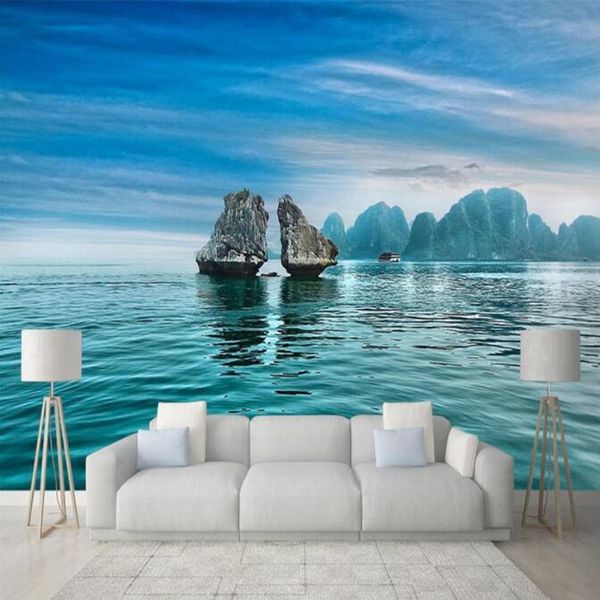 

3d po wallpaper for bedroom living room tv background wall mural blue sky ocean reef scenery murals paper rolls wallpapers