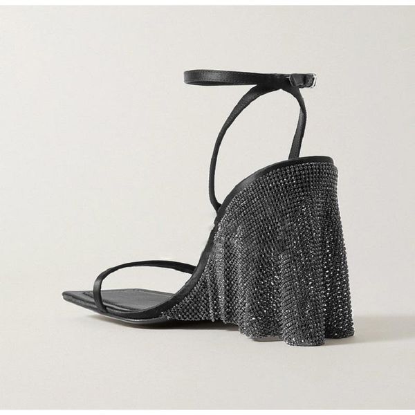 

dress shoes platform sandals wedges for women chaussure femme ete 2021 luxe wedge, Black