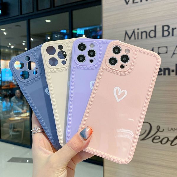 

loverly heart color phone cases for iphone 12 11 pro max iphone 6 7 8 plus soft full cover protection cellphone case