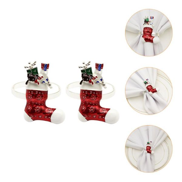 

napkin rings 2pcs christmas socks buckles exquisite decorations