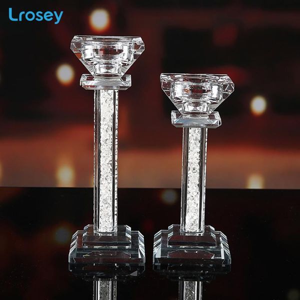 

candle holders european crystal table lighting room decoration romantic wedding centerpieces modern simple glass candlestick
