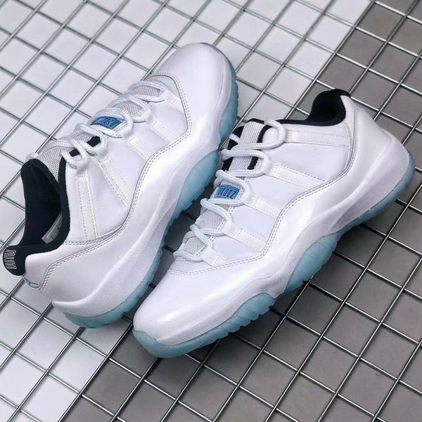 

11 low legend blue basketball shoes 11s xi nakeskin tech grey-white-black men trainer sports sneakers av2187-117 with original box