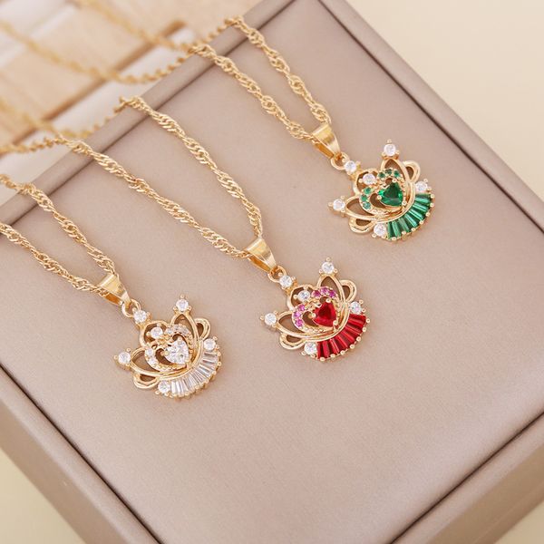 

gold chain 3 colors daily love zircon heart pendant necklaces wedding necklace for girlfriend, Silver