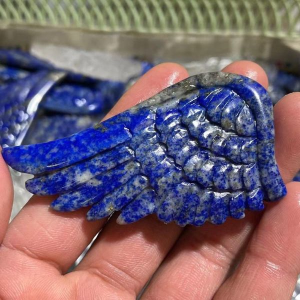 

decorative objects & figurines natural lapis lazuli hand carved wings decorated with crystal sculpture