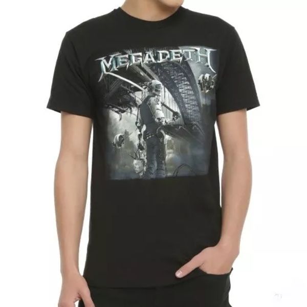 

Megadeth DYSTOPIA Heavy Metal Band T-Shirt NWT Authentic & Official, White;black