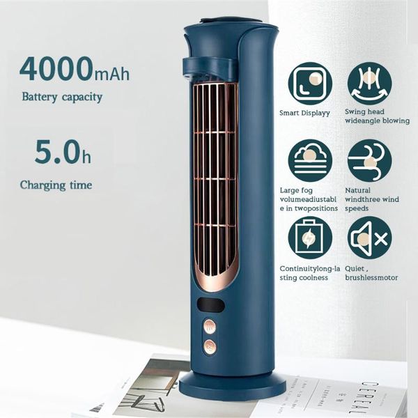 

electric fans portable tower fan mini spray humidifier air cooler silent usb desk cooling bedroom office home air-conditioning